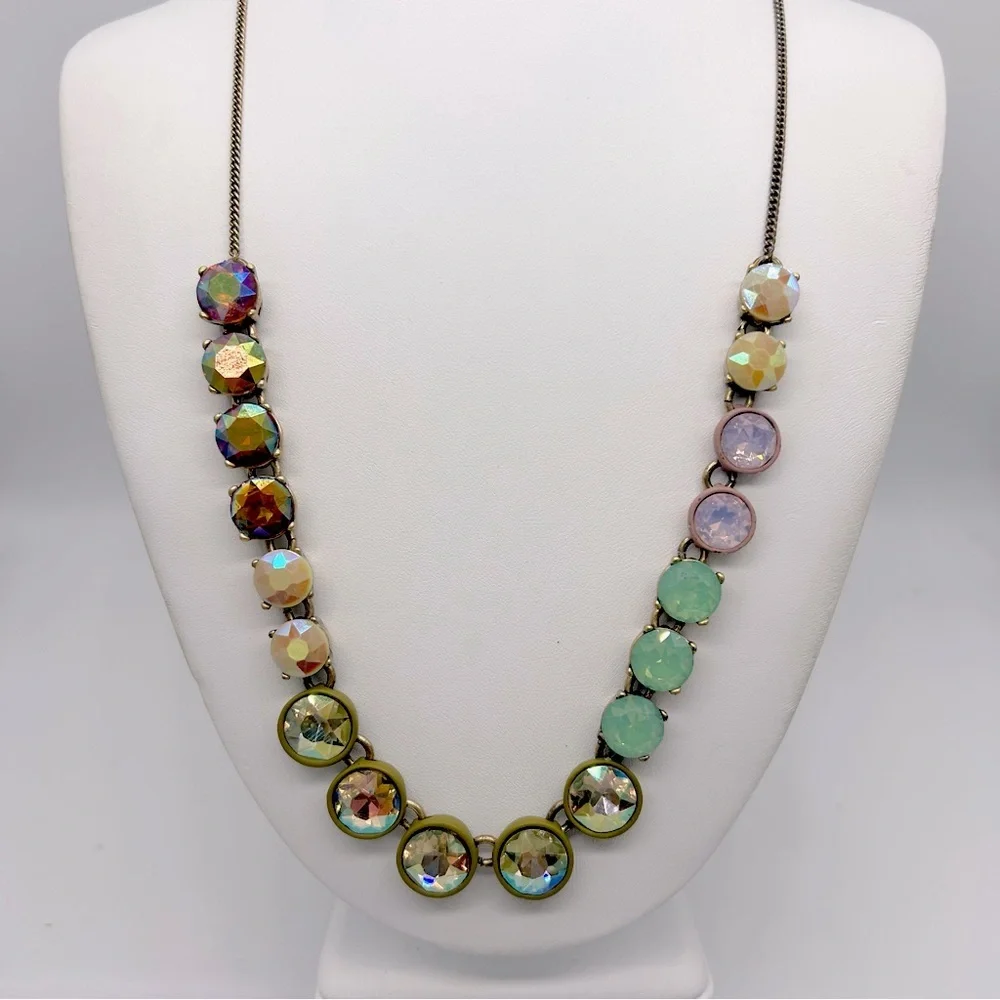 J. Crew Rainbow Brulee Crystal AB Necklace - Picture 1 of 7